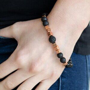Copper Lava Rock Bracelet